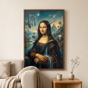 Mona Lisa Surrealism Dreamlike Abstract Design Poster