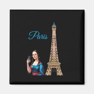 MONA LISA TAKING SELFIE SURREAL PARIS  MAGNET
