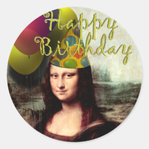 Mona Lisa - The Birthday Girl Classic Round Sticker