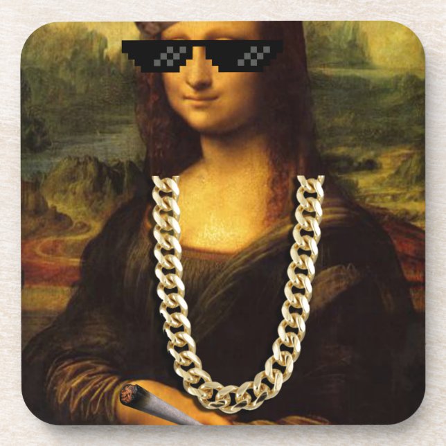Mona Lisa Thug Life Art Life Coaster (Front)