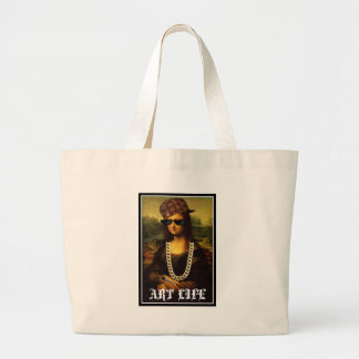 Mona Lisa Thug Life Art Life Large Tote Bag