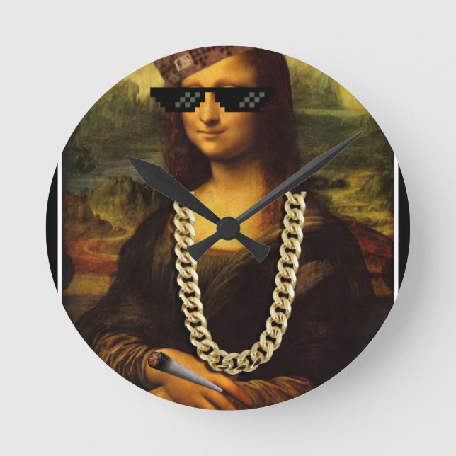 Mona Lisa Thug Life Art Life Round Clock (Front)