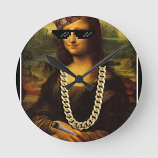 Mona Lisa Thug Life Art Life Round Clock