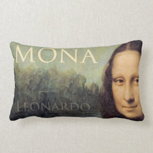 MONA LISA two sided face Lumbar Cushion