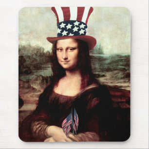 Mona Lisa USA Independence Day  Mouse Pad
