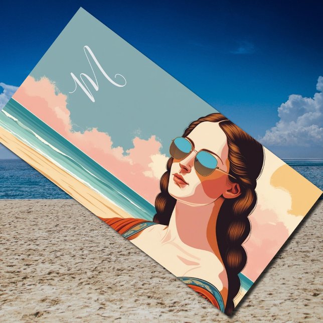 Mona Lisa Vacation Vibes  Beach Towel (Creator Uploaded)