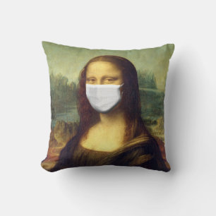 Mona Lisa Via Corona Virus Cushion