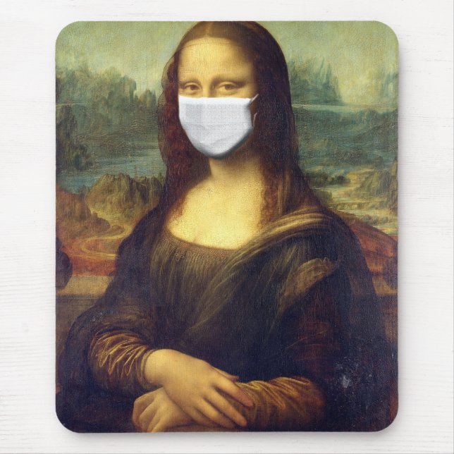 Mona Lisa Via Corona Virus Mouse Pad (Front)