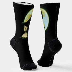 Mona Lisa Witch Halloween  Socks