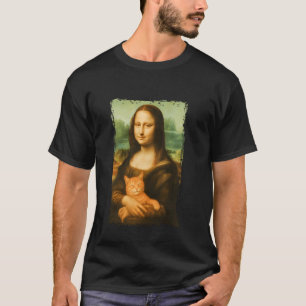 Mona Lisa With a Smiling Cat Funny and Silly T-Shirt
