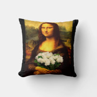 Mona Lisa With Bouquet Of White Roses