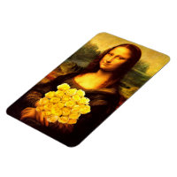 Mona Lisa With Bouquet Of Yellow Roses