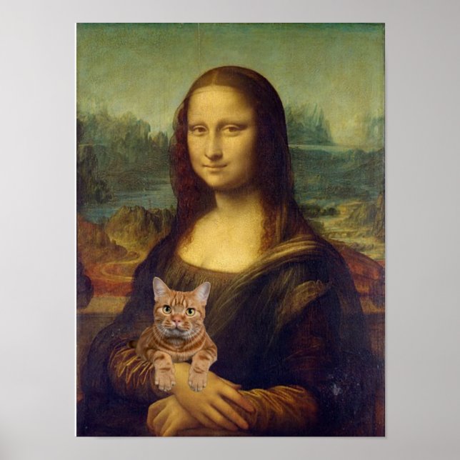 Mona Lisa with Cat Poster (Front)