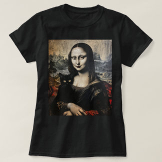 Mona Lisa with Cat T-shirt