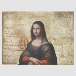 Mona Lisa with da Vinci Notes Tissue Paper