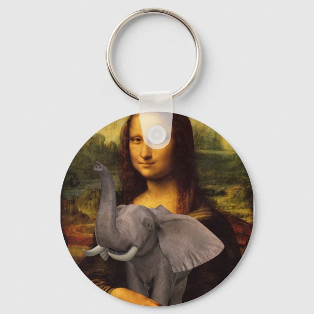 Mona Lisa With Elephant Key Ring (Front)