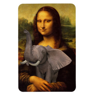 Mona Lisa With Elephant Magnet