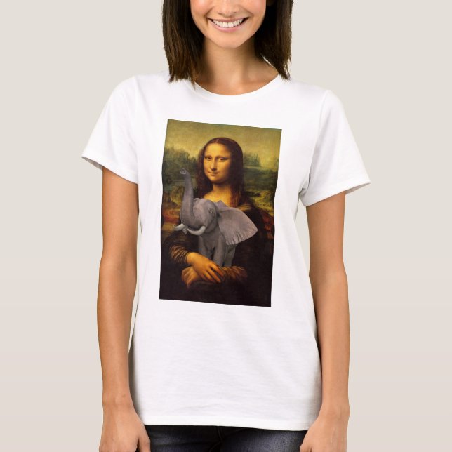 Mona Lisa With Elephant T-Shirt (Front)