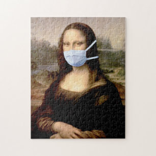Mona Lisa With Face Mask - Funny Flu Season Jigsaw Puzzle
