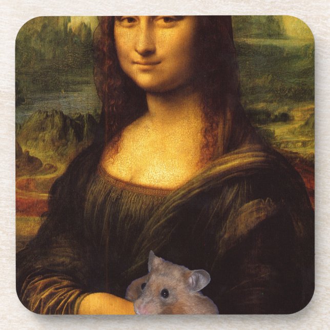 Mona Lisa With Hamster Coaster (Front)