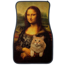 Mona Lisa with her cat Cat pet lovers  (Cat fur)