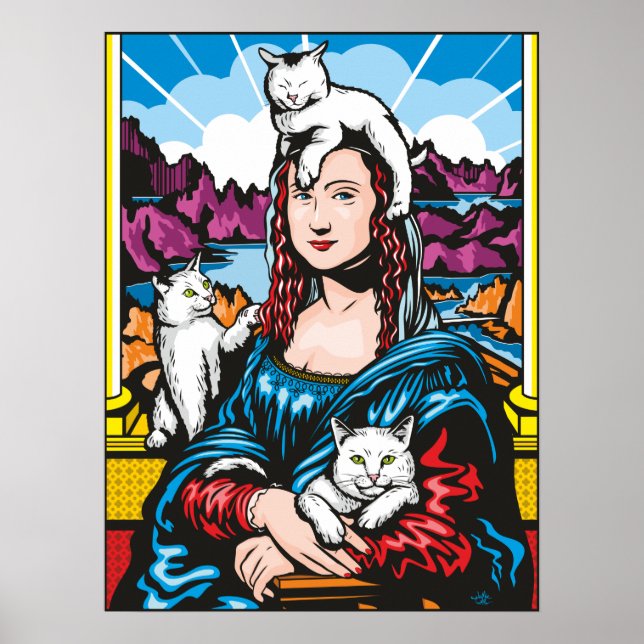 Mona Lisa With Her Cats Poster (Front)