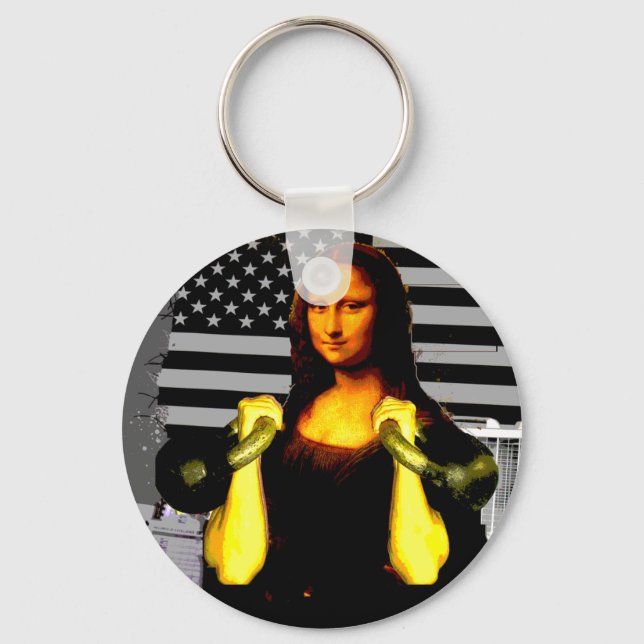 Mona Lisa with KettleBells Key Ring (Front)