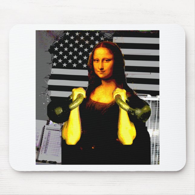 Mona Lisa with KettleBells Mouse Pad (Front)
