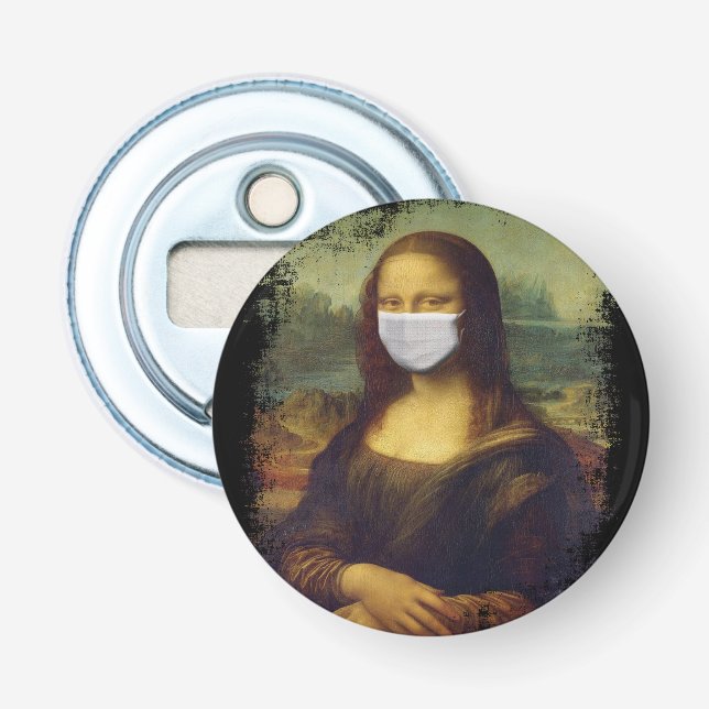 Mona Lisa With Mask Bottle Opener (Front)