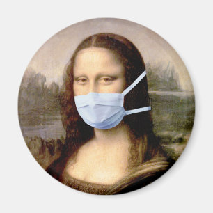 Mona Lisa with Mask Da Vinci Spoofing The Arts Magnet