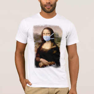 Mona Lisa with Mask Da Vinci Spoofing The Arts T-Shirt