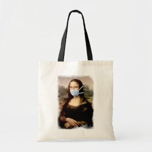 Mona Lisa with Mask Da Vinci Spoofing The Arts Tote Bag