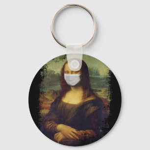Mona Lisa With Mask Key Ring