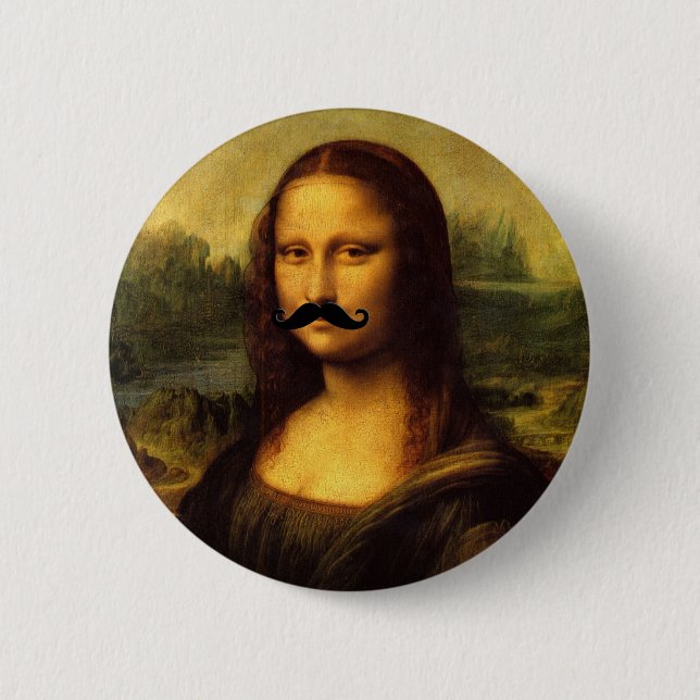 Mona Lisa With Moustache 6 Cm Round Badge (Front)