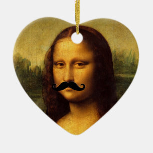 Mona Lisa With Moustache Ceramic Tree Decoration