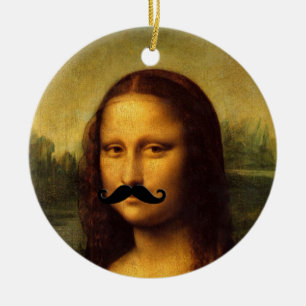 Mona Lisa With Moustache Ceramic Tree Decoration