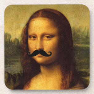 Mona Lisa With Moustache Coaster