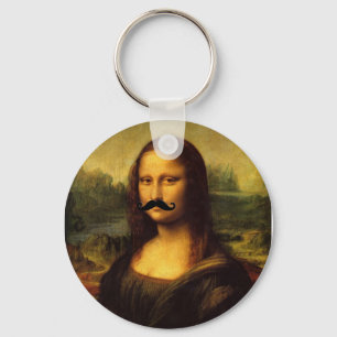 Mona Lisa With Moustache Key Ring