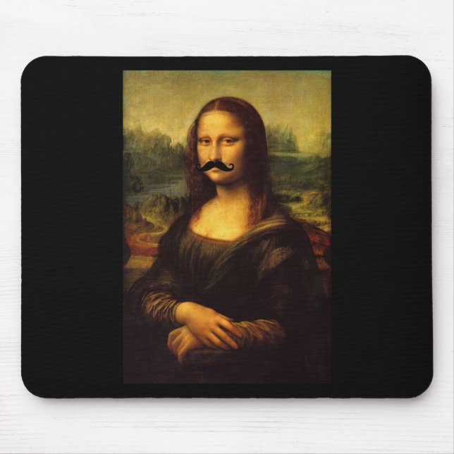Mona Lisa With Moustache Mouse Pad (Front)