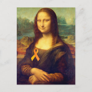 Mona Lisa With Orange Ribbon Postcard