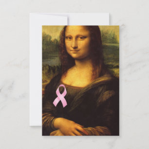 Mona Lisa With Pink Ribbon