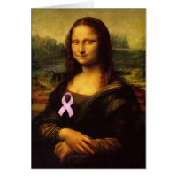 Mona Lisa With Pink Ribbon