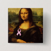 Mona Lisa With Pink Ribbon