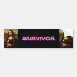 Mona Lisa With Pink Ribbon Bumper Sticker