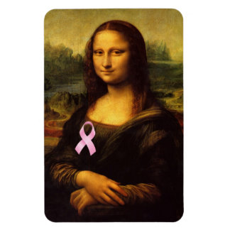 Mona Lisa With Pink Ribbon Magnet