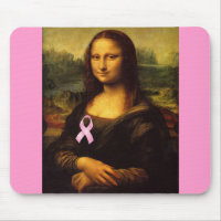 Mona Lisa With Pink Ribbon