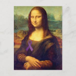 Mona Lisa With Purple Ribbon Postcard