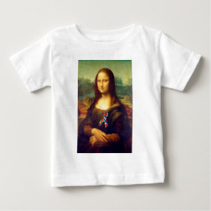 Mona Lisa With Puzzle Ribbon Baby T-Shirt