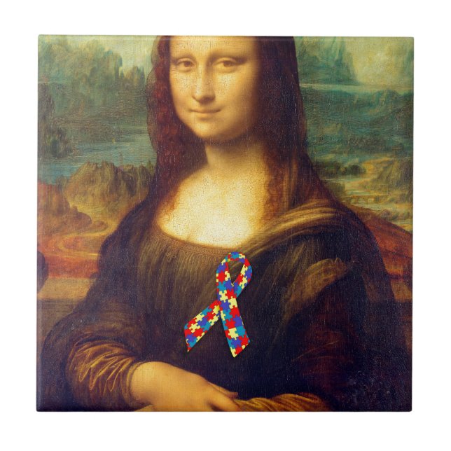 Mona Lisa With Puzzle Ribbon Tile (Front)