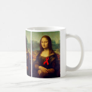 Mona Lisa With Red Ribbon Coffee Mug